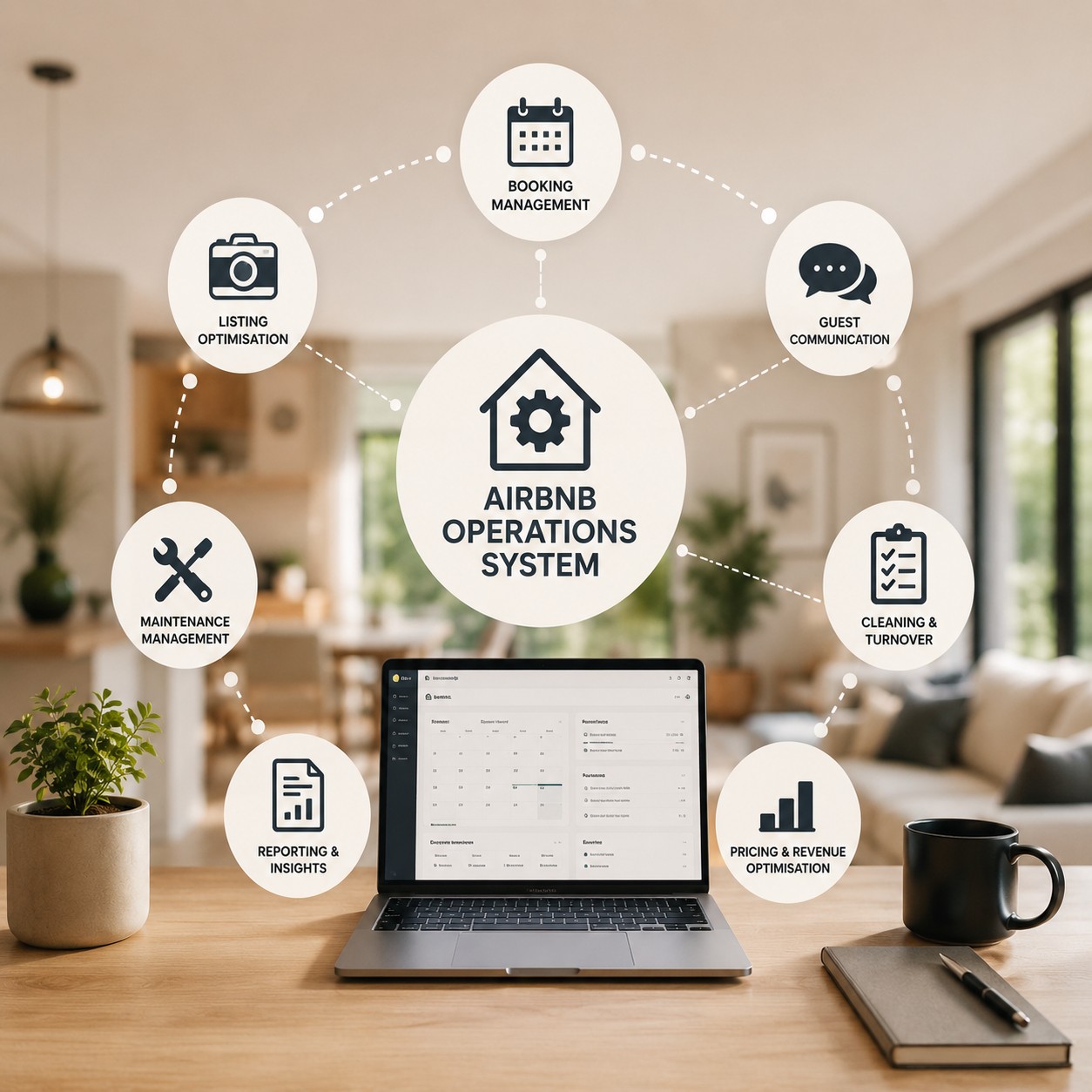 Airbnb operations system for guest support, turnovers, pricing and reporting
