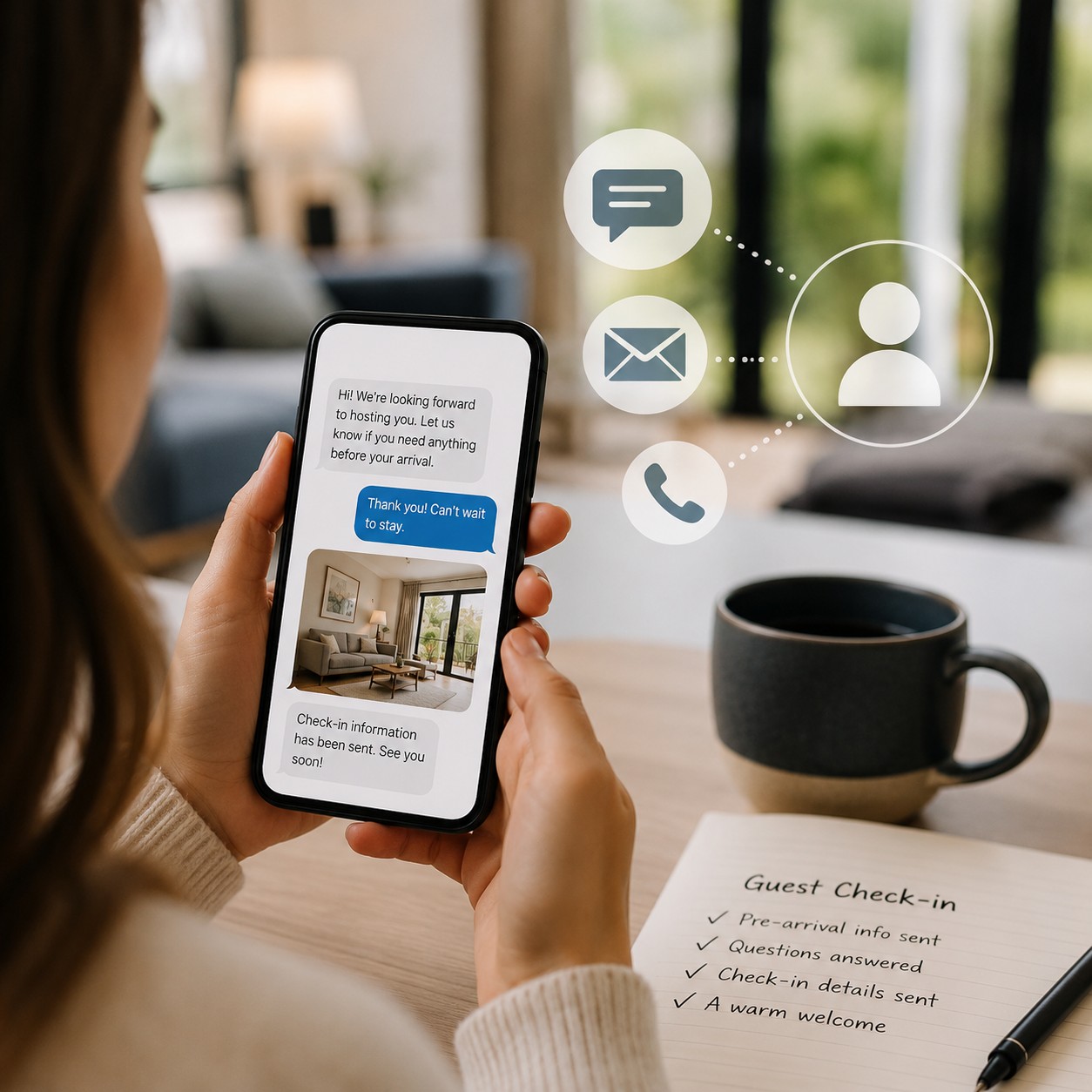 Guest communication and check-in instructions for Airbnb guests