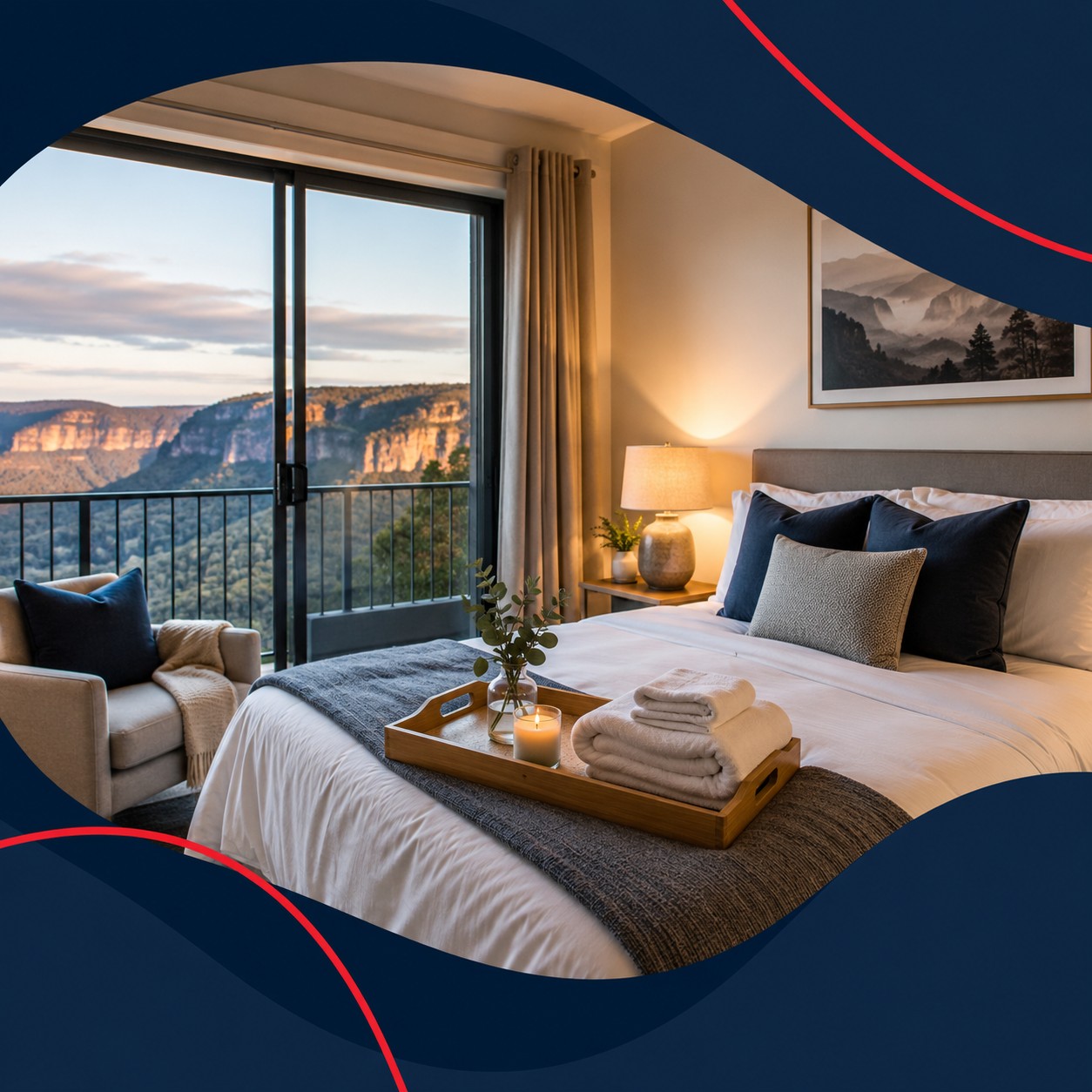 Guest-ready Blue Mountains Airbnb property prepared for a short-term rental stay